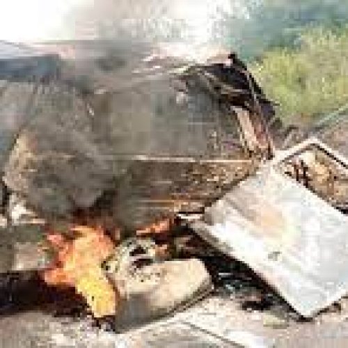 Eight killed, vehicles burnt as tanker, truck collide in Ogun