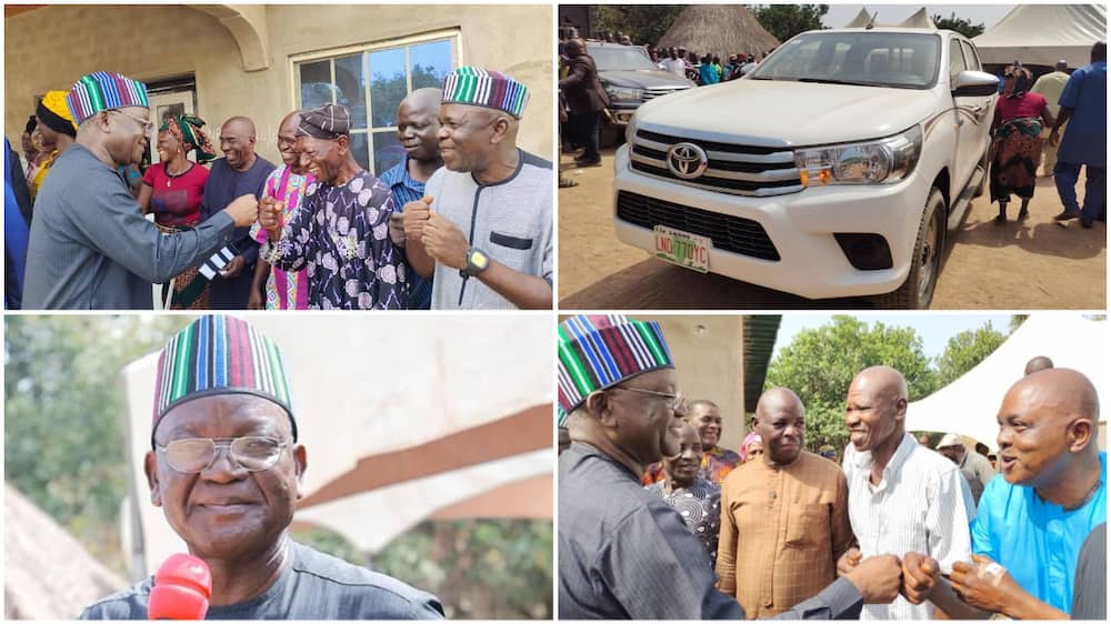You are currently viewing Governor celebrates driver who gave him opportunity to be bus conductor, gifts him Hilux Van