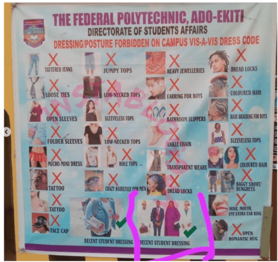You are currently viewing Fedpoly Ado releases dress codes for students, bans color hair, tattoos, face cap