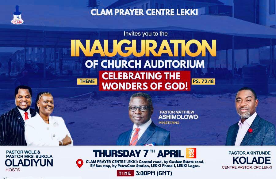 You are currently viewing Pastor Ashimolowo to inaugurate CLAM Prayer Centre, Lekki’s auditorium on April 7