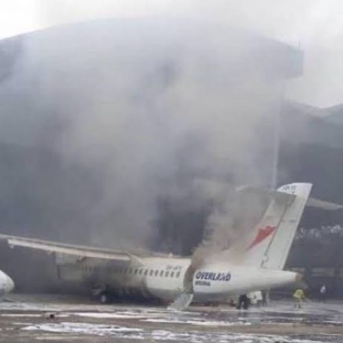 Overland aircraft pilot declares emergency as engine catches fire midair