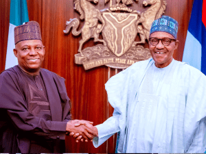 Read more about the article I will hand over to you and Tinubu in 2023 – Buhari assures Shettima