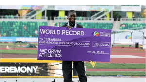 Read more about the article Nigeria’s Amusan breaks record, wins 100m hurdles gold