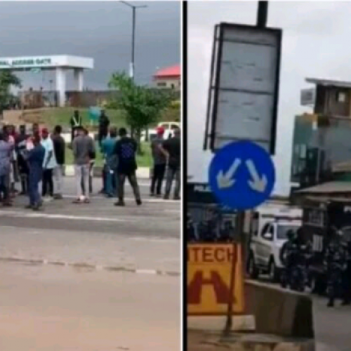 Gridlock as protesting University students block Lagos International Airport Road