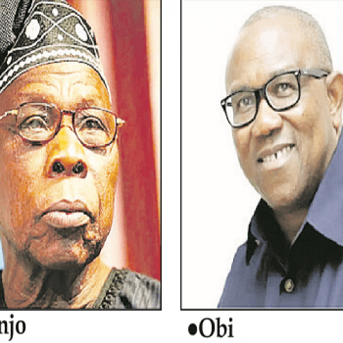 2023, Obasanjo and Obi, by Dehinde Akinlotan