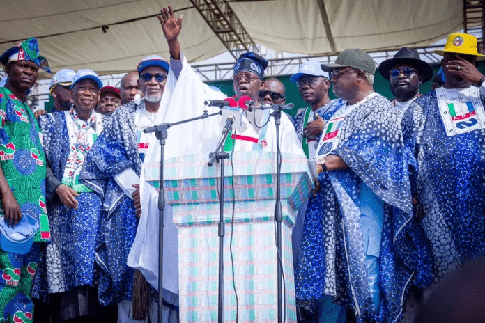 You are currently viewing In Ondo, Tinubu lashes out at Atiku, Obi