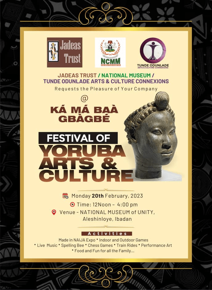 You are currently viewing Ka maa baa gbagbe, exhibition of Yoruba arts and culture, holds in Ibadan on Feb 20