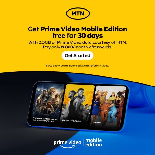MTN becomes the first telco in Nigeria to team up with Amazon to offer Prime Video Mobile Edition to its customers