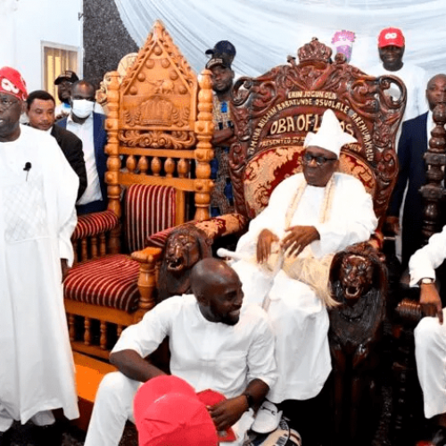 Oba of Lagos receives Rhodes-Vivour, tells him “Sanwo-Olu will win”