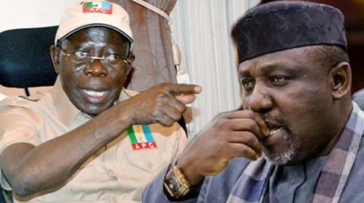You are currently viewing Drama as Oshiomhole, Okorocha, Oyofo clash at book launch
