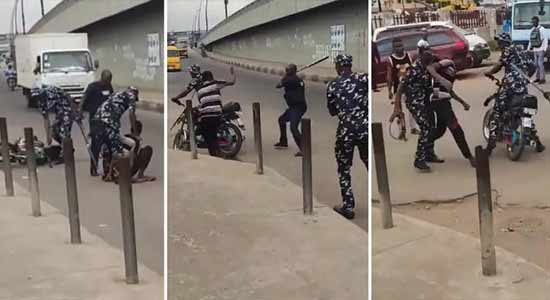 You are currently viewing Lagos Police Detain Officers Brutalising Okada Man In Viral Video