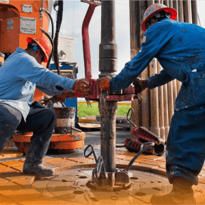 Oil workers used to illustrate the story