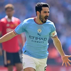 ilkay gundogan manchester city celebrates 822443615