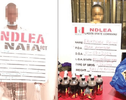 Read more about the article NDLEA arrests Europe-bound undergraduate, Lagos lawyer with drugs
