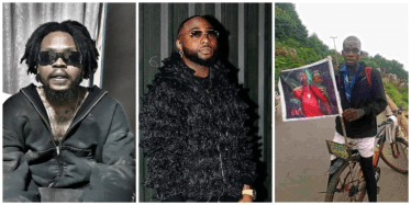 Read more about the article Olamide Reacts As Davido Ignores Man Riding Bicycle From Benue To Lagos To See Him 
