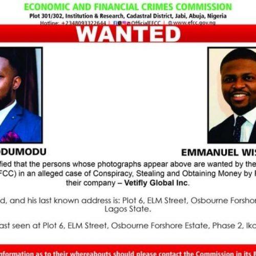 Read more about the article Helicopter-Booking Company, Vetifly’s CEO Okoh, COO Odumodu Declared Wanted By EFCC