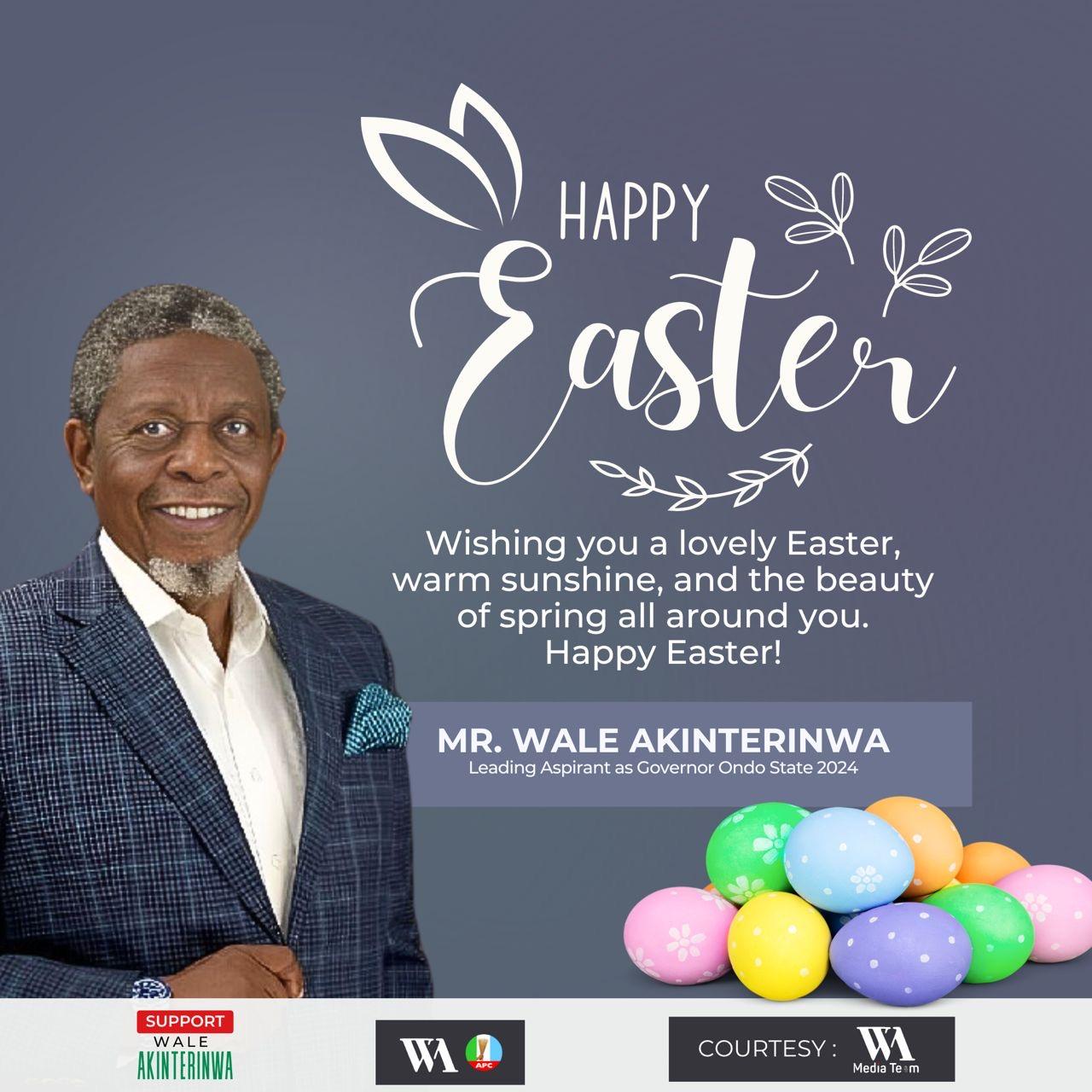 You are currently viewing Wale Akinterinwa preaches love, peace, unity at Easter