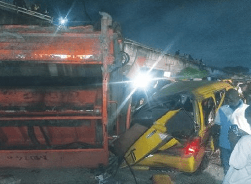 Read more about the article Refuse truck falls off Lagos bridge, kills tricycle rider