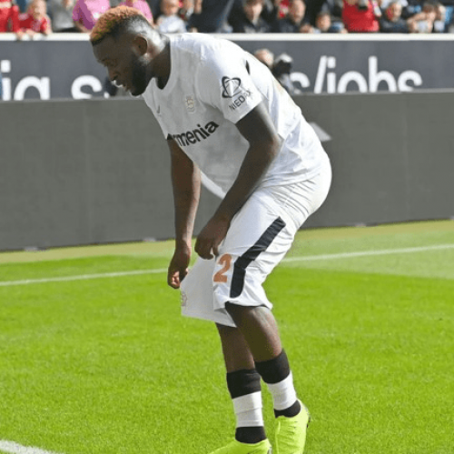 Boniface explains pants down dance celebration after scoring brace for Bayer Leverkusen