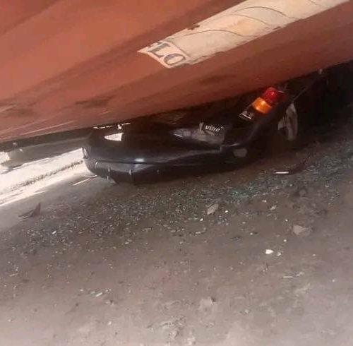 Read more about the article Narrow escape for couple as container falls on their car minutes after exiting to buy items