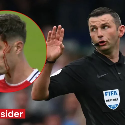Read more about the article Arsenal fans explode at ‘corrupt’ Michael Oliver after ‘terrible’ call v Chelsea