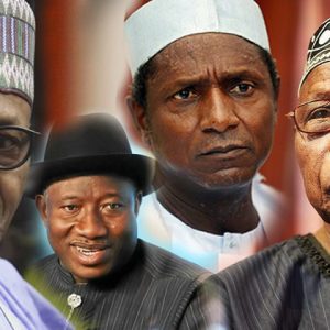 Buhari Jonathan YarAdua and Obasanjo