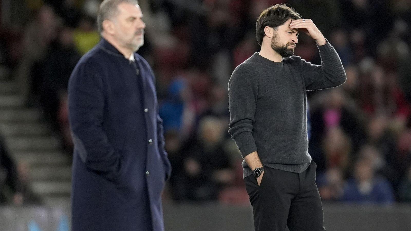 You are currently viewing Southampton sack manager with club bottom of Premier League after Tottenham hammering