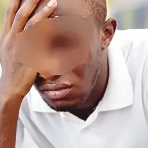 worried african man