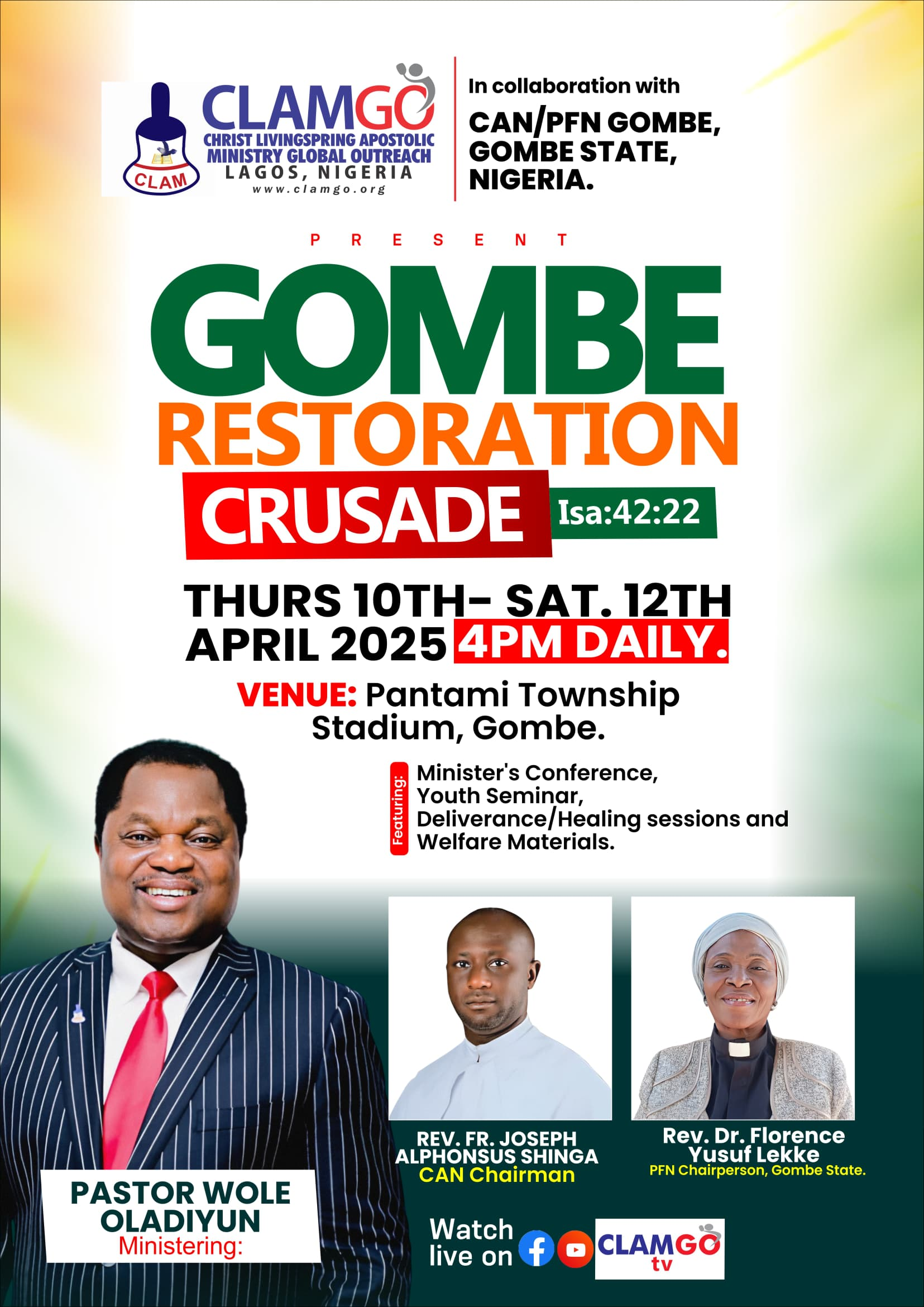You are currently viewing CLAM To Hold Crusade in Gombe
