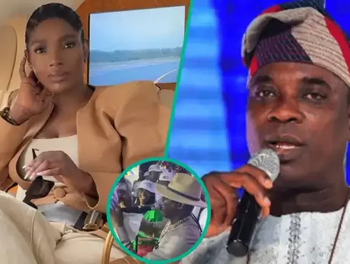 Read more about the article Annie Idibia Dazzles At First Outing In Lagos, Hands Bundles To KWAM 1 As He Performs On Stage