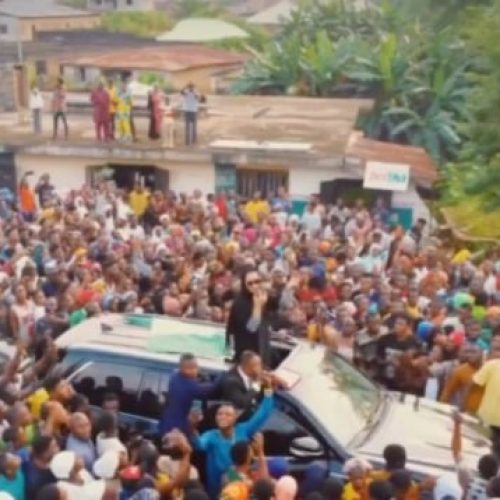 Natasha defies calls to abort homecoming, arrives constituency in helicopter, received by mammoth crowd
