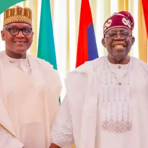 “Don’t Call Me President”: Dangote Corrects Master Of Ceremony in Tinubu’s Presence.