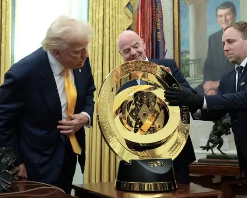 Read more about the article  Trump Keeps Original As Chelsea Lifted Replica Trophy