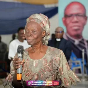 Babalolas daughter Eunice Wuraola Ogini during a church programme CAC NEWS
