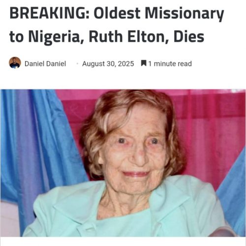 Read more about the article Oldest Missionary to Nigeria, Ruth Elton, Dies