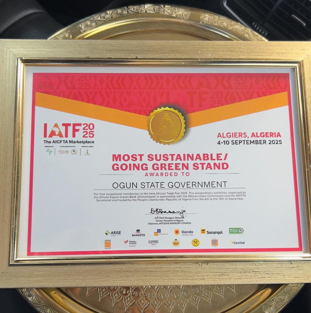 You are currently viewing Ogun Wins Sustainability Award at IATF 2025, Algiers