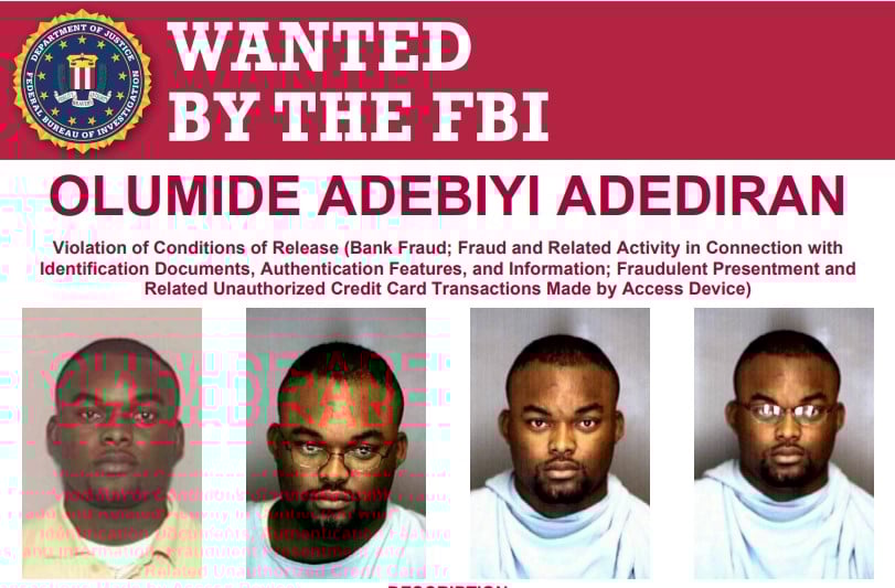 You are currently viewing FBI Places $10,000 Bounty on Nigerian Wanted for Bank Fraud