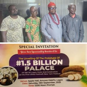 The self proclaimed Obi of Lagos and other suspects in custody. Below is the poster announcing his installation 1