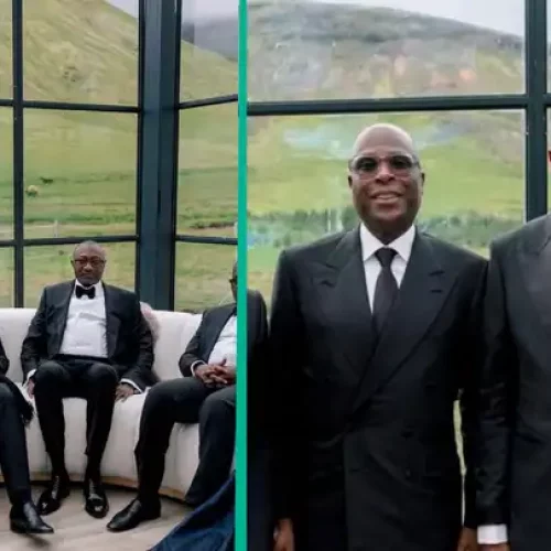 Otedola Shares Rare Pics of His Billionaire Friends at Daughter’s Wedding: “Africa’s GDP in 1 Photo”