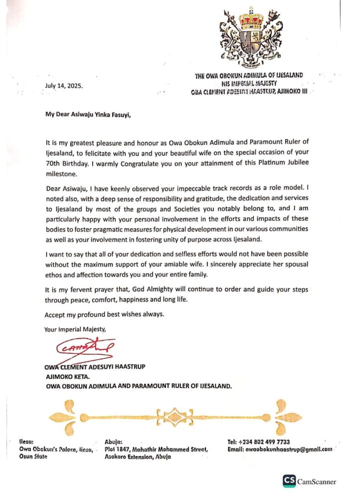 Owa Obokun Adimula of Ijesaland Showers Econmium on Asiwaju Fasuyi @ 70 2 IMG 20251001 WA0011 696x987 1