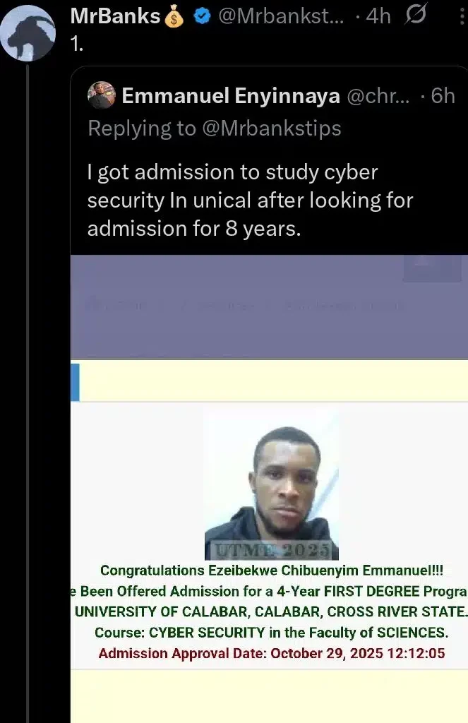 Man Gains Admission to UNICAL After 8 Years, Wins Big Prize Online 3 Screenshot 20251031 1732042.jpg