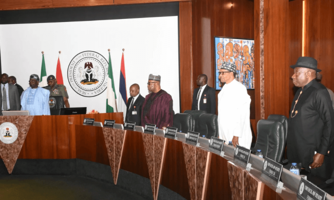 You are currently viewing OBJ, Jonathan, Gowon absent, as Tinubu presides over Council of State Meeting