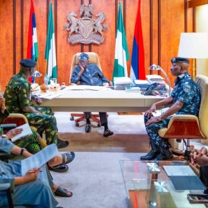 Tinubu in emergency Security meeting with service chiefs
