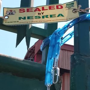 The facility sealed by NESREA. Credit NESREA