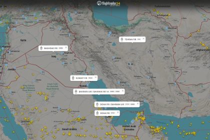 Countries white marking in UAE that have closed airspace