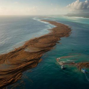 a brown ribbon as long as a continent has formed between the atlantic and africa and its not a good sign 1 1 1 1